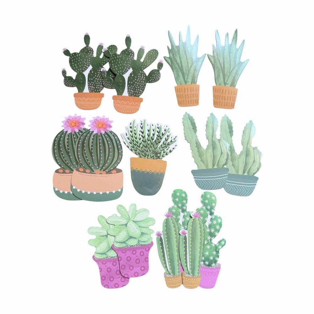 Botanical Scrapbook Craft Lot Cactus Succulent Tropical Plant Stickers Die Cuts - Picture 2 of 9